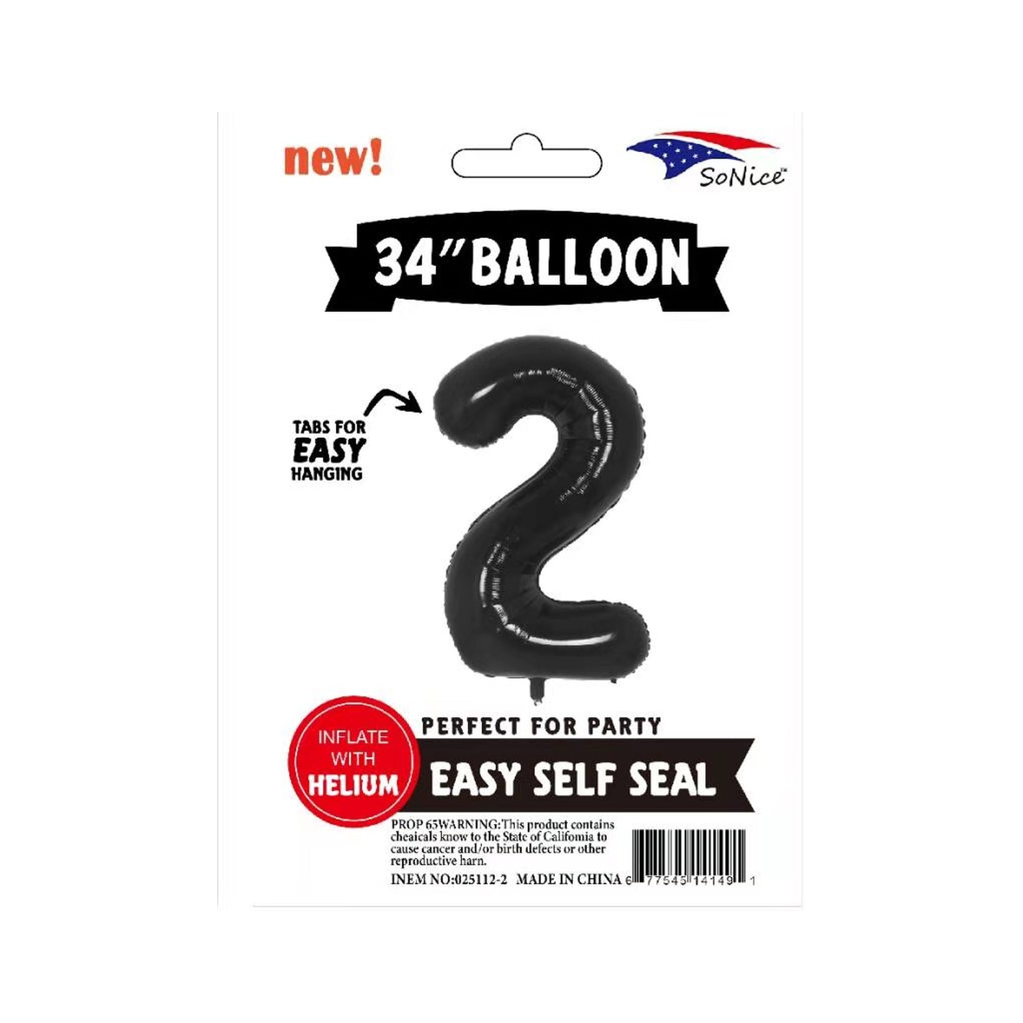 34"Foil Balloon Black 2